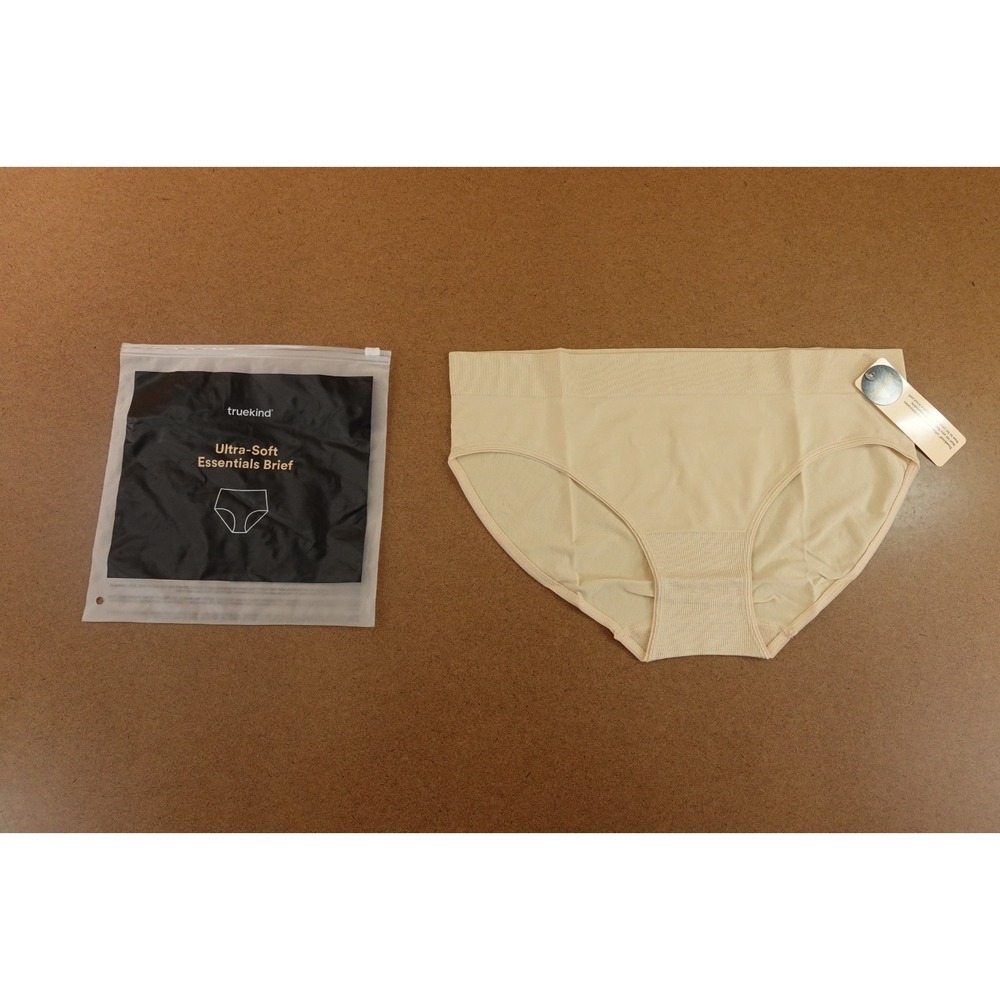 TrueKind Womens Size Large Chai Beige Ultra Soft Essential Brief Panty NWT